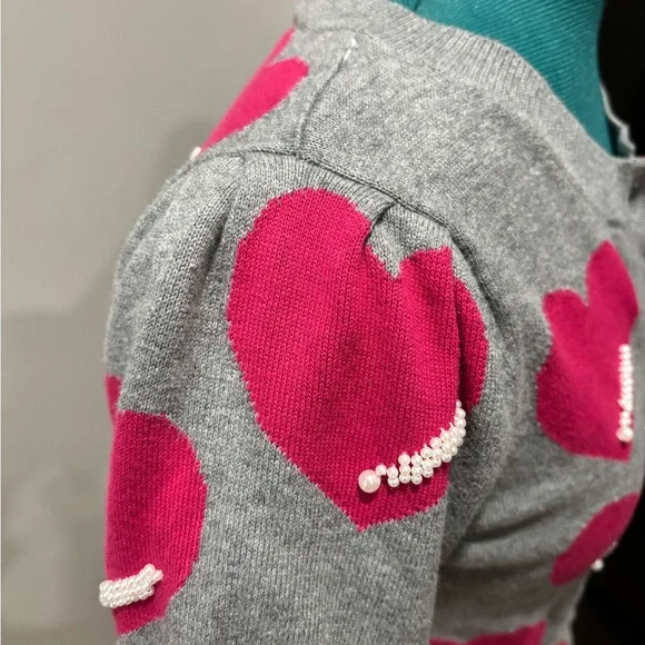 Forever21 Twist hearts and pearls cardigan - Picture 8 of 13